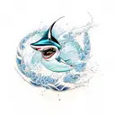 blue Shark tattoo design idea