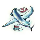 blue Shark tattoo design idea