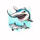 blue Shark tattoo design idea