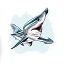 blue Shark tattoo design idea