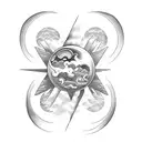 icarus paradise with two sides, moon and sun tattoo design idea