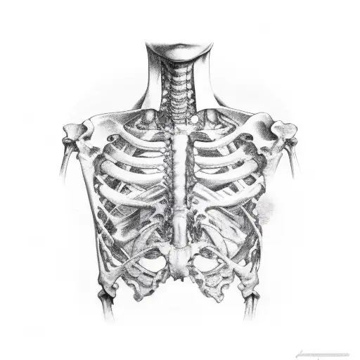 rib cage tattoo design idea
