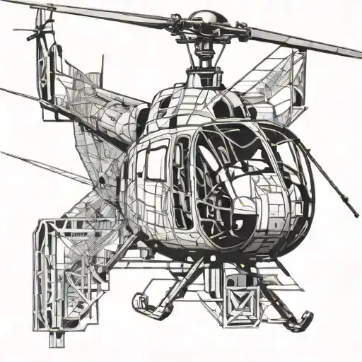 Los Angeles helicopter Santa Monica tattoo design idea