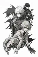 Kaneki Ken and Rize form Tokyo Ghoul tattoo design idea