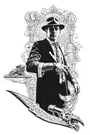 A arm tattoo with Leonard "L'a capone" Anderson and OTF tattoo on his hand tattoo design idea