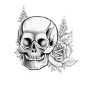 skeleton and coffin tattoo design idea