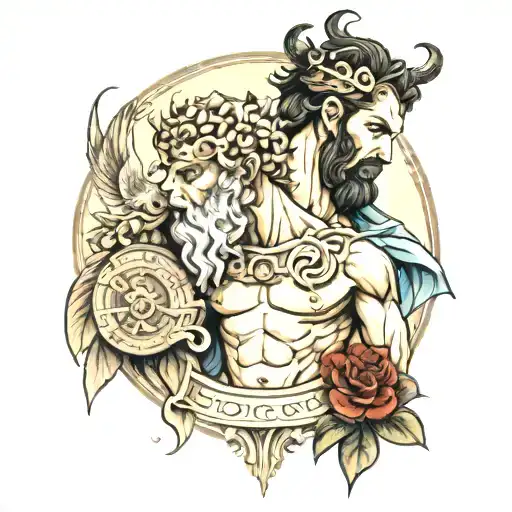 greek gods and religion tattoo design idea