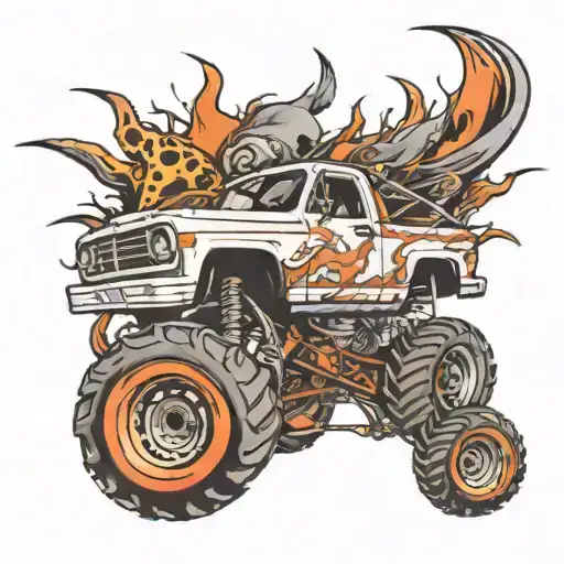 monster truck sleeve tattoo tattoo design idea