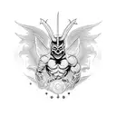 devil fighting angel  tattoo design idea