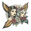 isla and emilia tattoo design idea