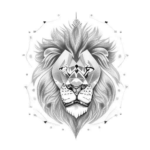 A barber's chair with a lion's face carved into the backrest tattoo design idea