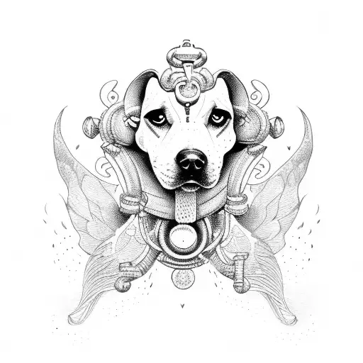 A siren dog tattoo design idea