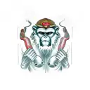 Three monkeys with different expressions representing see no evil, hear no evil, speak no evil tattoo design idea