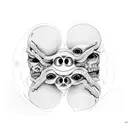 Three eyes with different expressions representing see no evil, hear no evil, speak no evil tattoo design idea