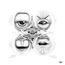 Three eyes with different expressions representing see no evil, hear no evil, speak no evil tattoo design idea