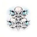 Three eyes with different expressions representing see no evil, hear no evil, speak no evil tattoo design idea