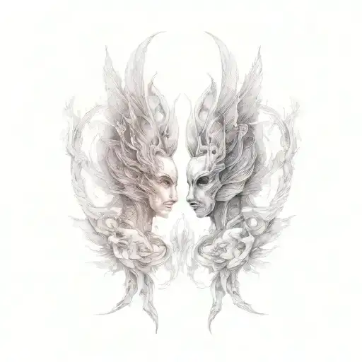 twin flames soulmates  tattoo design idea