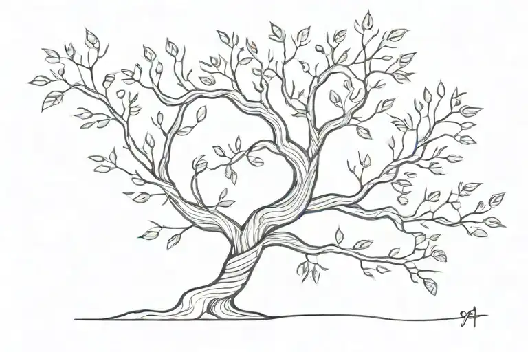 tree with snake wrapping around it, minimalistic tattoo tattoo design idea