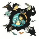 Studio Ghibli collage tattoo design idea
