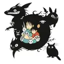 Studio Ghibli collage tattoo design idea