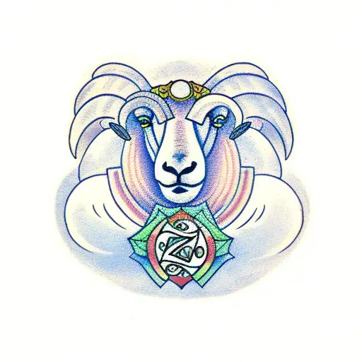 sheep in gaelic style tattoo design idea