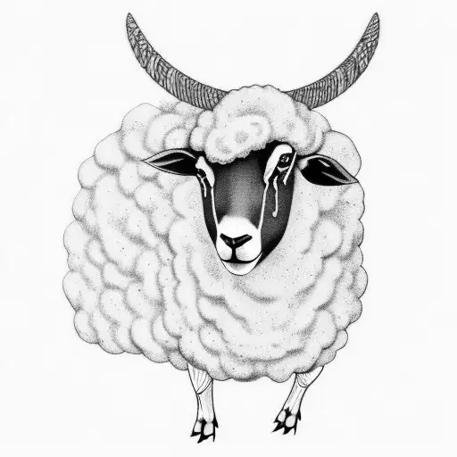 sheep in gaelic style tattoo design idea