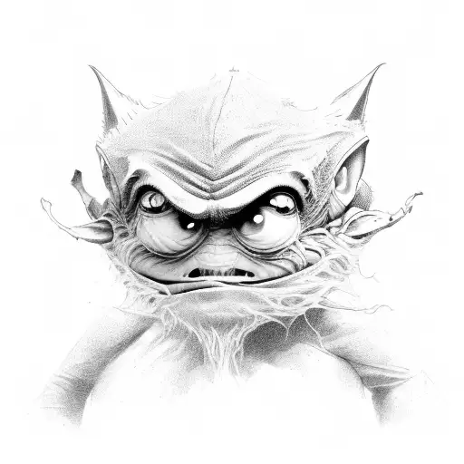 funny gremlin guy tattoo design idea