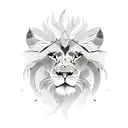 lion and phoenix separately tattoo design idea