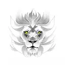 lion and phoenix separately tattoo design idea