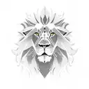 lion and phoenix separately tattoo design idea