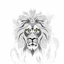 lion and phoenix separately tattoo design idea