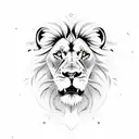 lion with doves and clouds but with dates and name  tattoo design idea