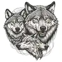 wolf and hawk tattoo design idea