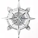 sea turtle compass tattoo design idea