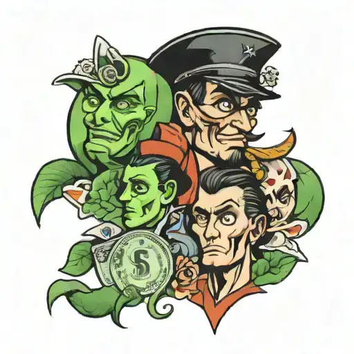 money and envy tattoo design idea