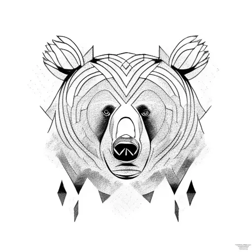Bear and a knight wandering  tattoo design idea