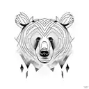 Bear and a knight wandering  tattoo design idea