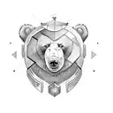 Bear and a knight wandering  tattoo design idea