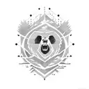 Bear and a knight wandering  tattoo design idea