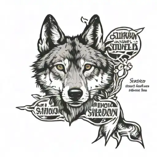 Wolf and Text saying "Sheldon taught me how to FUCK, Young Sheldon taught me how to love." tattoo design idea