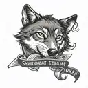 Wolf and Text saying "Sheldon taught me how to FUCK, Young Sheldon taught me how to love." tattoo design idea
