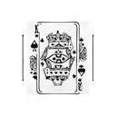 A dotwork design of a poker hand with a king of spades as the centerpiece tattoo design idea