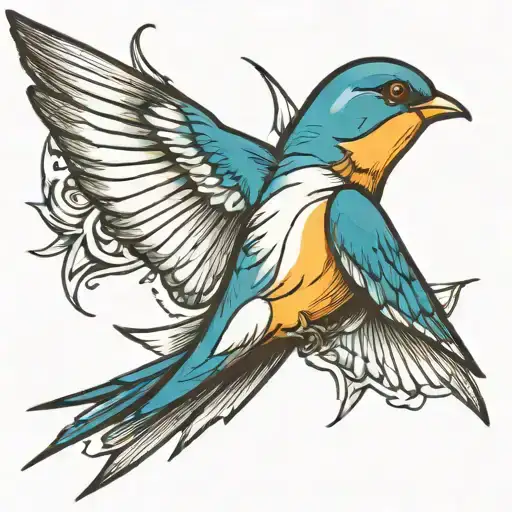 swallow drawing tattoo design idea