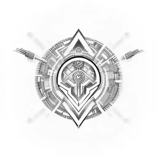 cyber sigilism tattoo design idea
