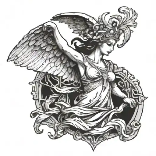 Nike goddess of victory tattoo design idea