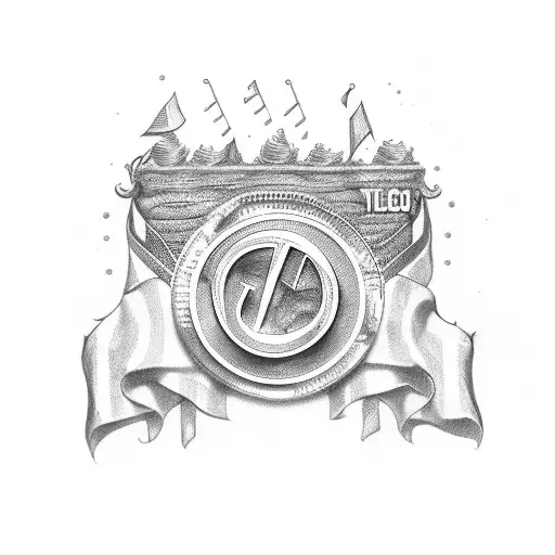 letters TMC with flags below tattoo design idea