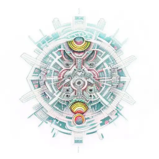 cyber punk code sleeve fractals tattoo design idea