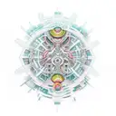 cyber punk code sleeve fractals tattoo design idea