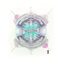 cyber punk code sleeve fractals tattoo design idea