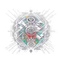 cyber punk code sleeve fractals tattoo design idea